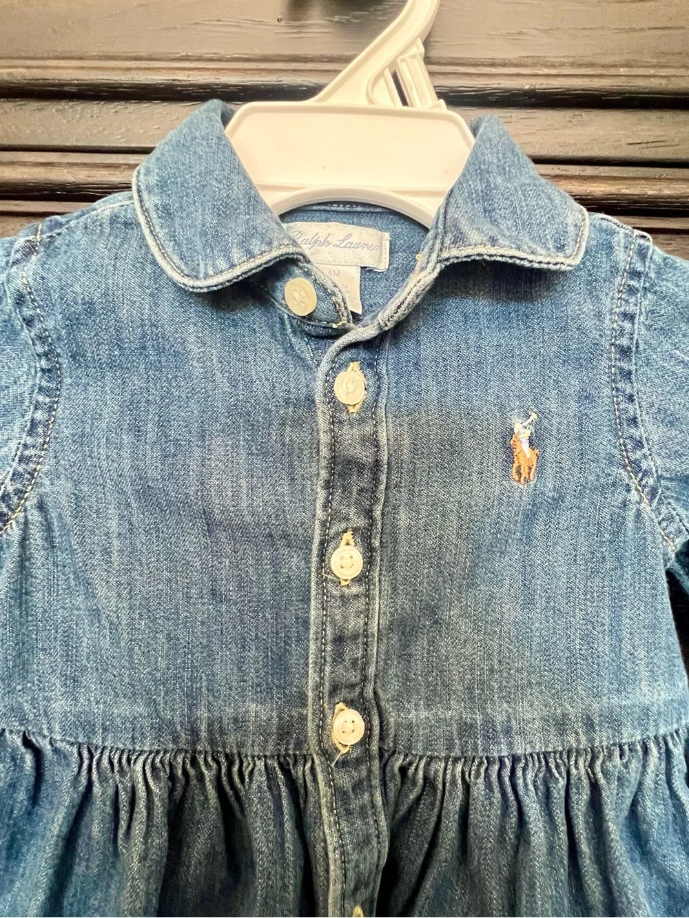 Ralph Lauren Shirred Denim Shirtdress & Bloomer